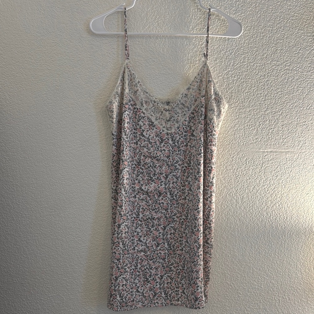 Abercrombie & Fitch Floral Mini Dress - Cream and Pink